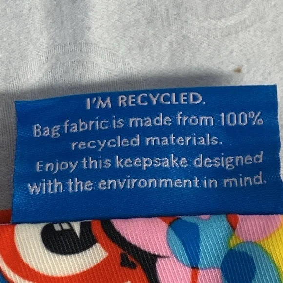 Estée Lauder Recycled Tote Bag Hearts Daiseys Smiles Gusseted Bottom Reusable - Picture 8 of 8